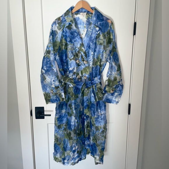 Floral Trench Coat, Anthropologie - If By Sea, Size Large - Picture 3 of 15